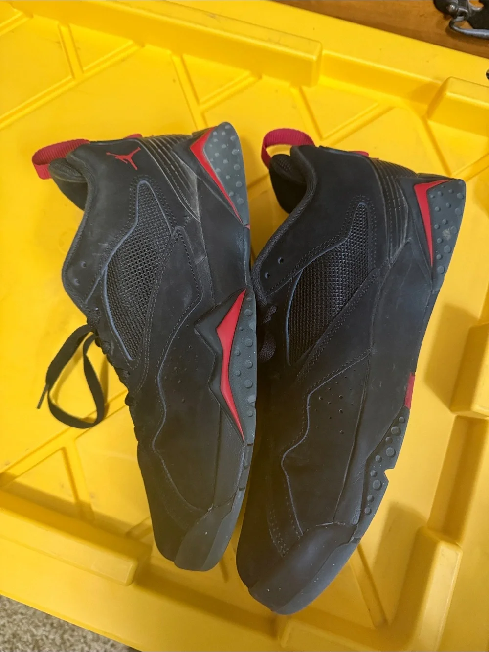 Jordan Nike Air Men's Black Sneakers with Red Accents